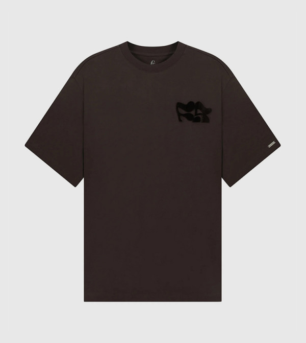 F5 F5 - Brown Round Neck T-Shirts