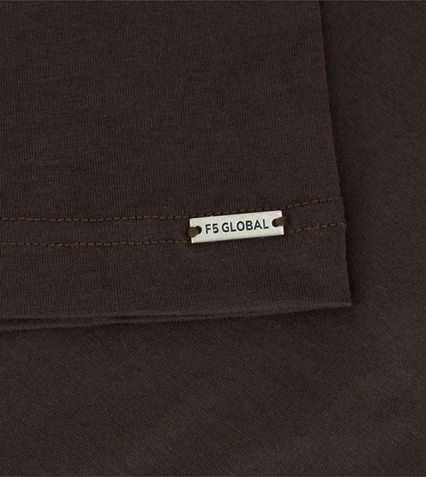 F5 F5 - Brown Round Neck T-Shirts