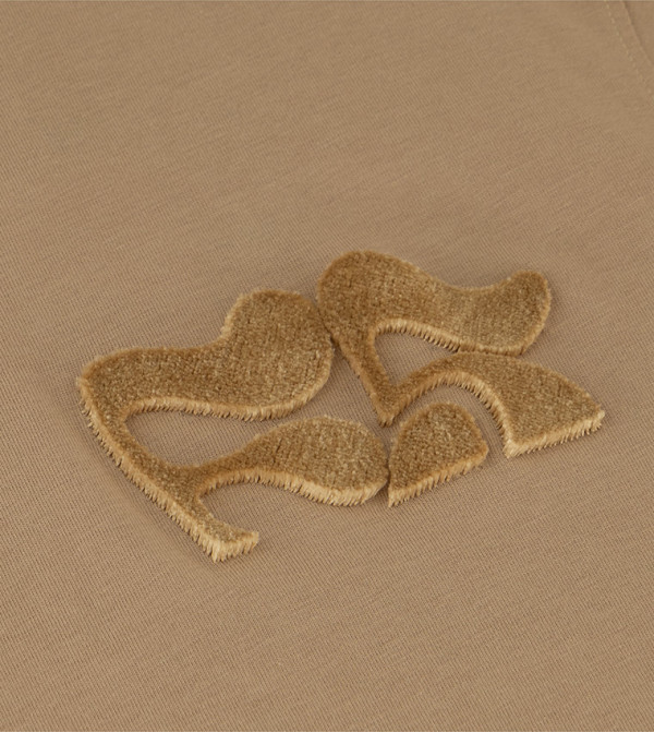 F5 F5 - Light Brown Round Neck T-Shirts