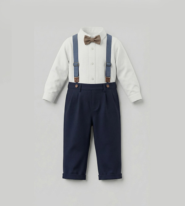 BABIES & MORE Baby Essentials - White Dungarees