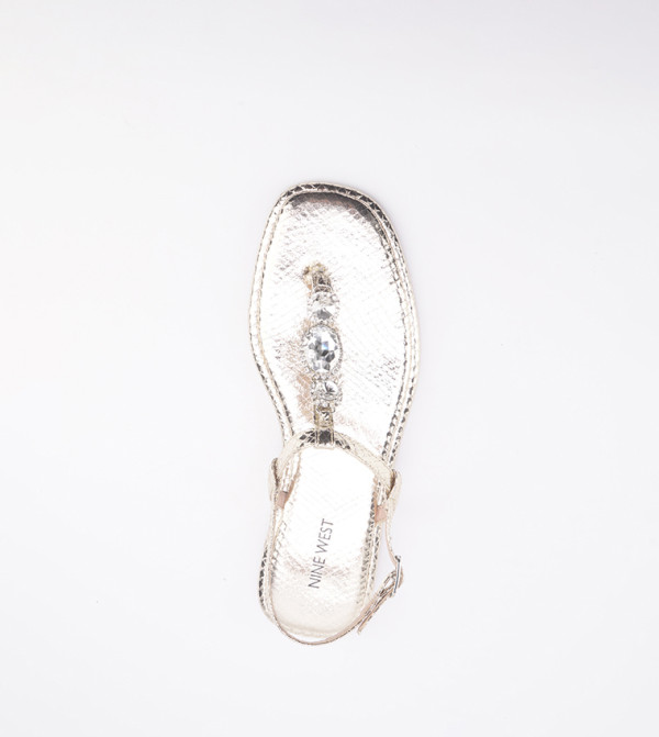 Nine West  Flat Sandals - Gold Flat Sandals