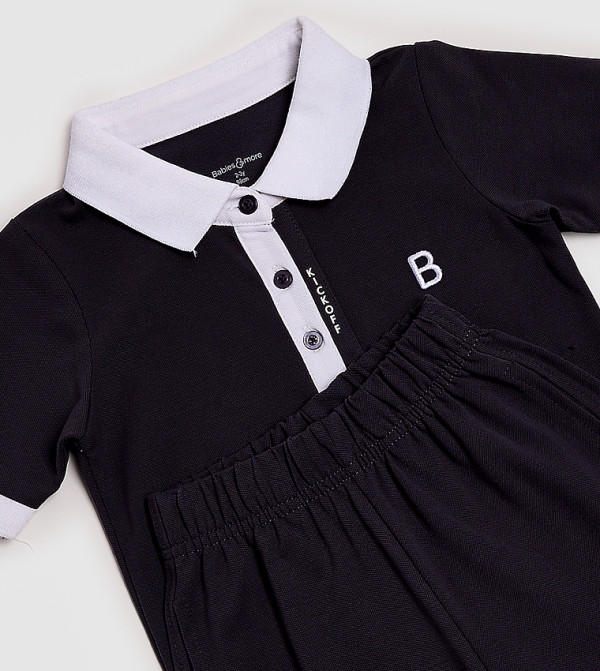 BABIES & MORE  Top & Shorts - Navy Top & Shorts