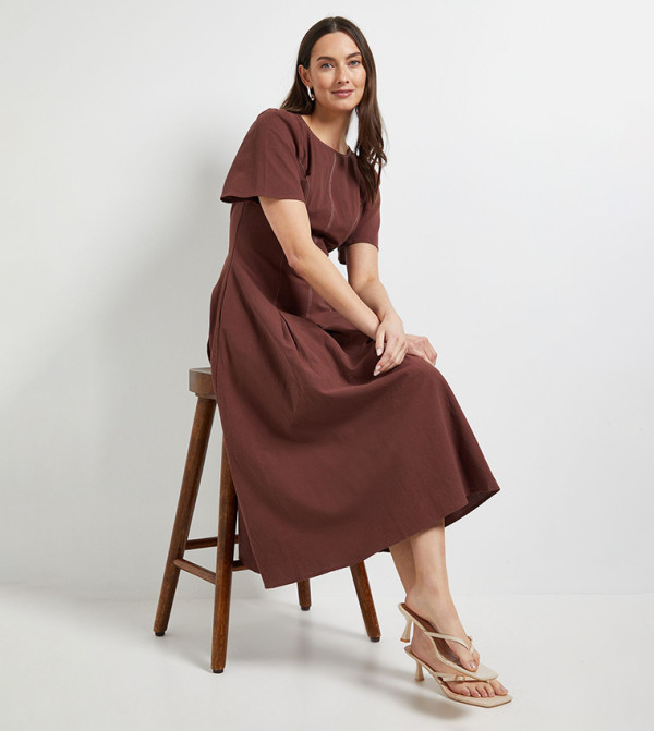 Wallis  Dresses - Brown Midi Dresses