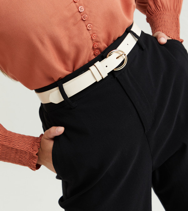 R&B  Belts - Beige Leather Belts