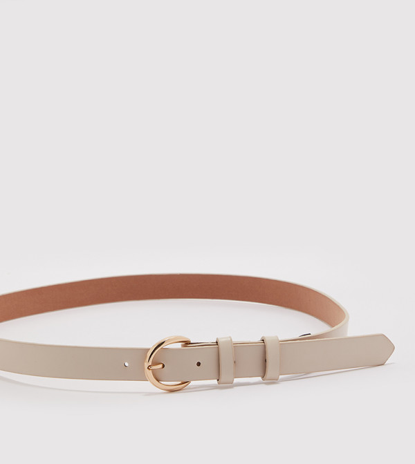 R&B  Belts - Beige Leather Belts