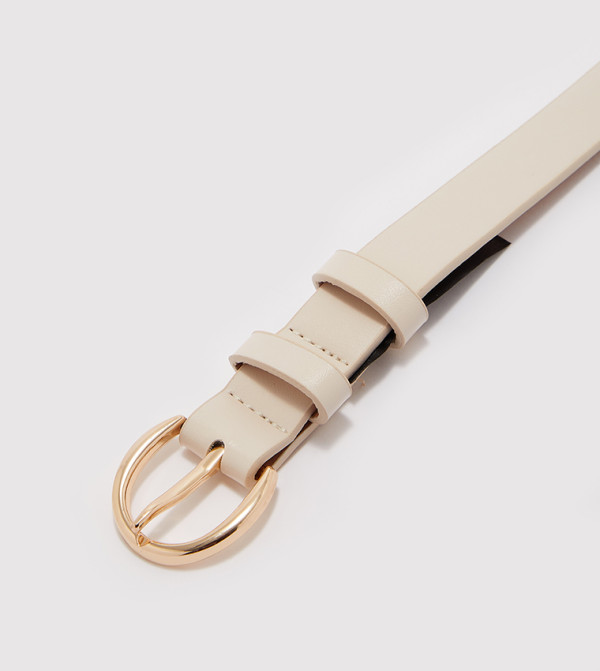 R&B  Belts - Beige Leather Belts