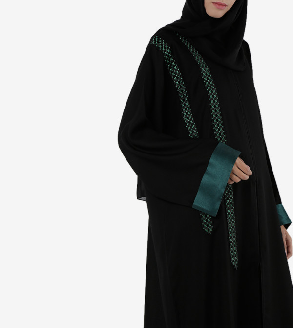 روزا عباية modest wear - أسود Abayas