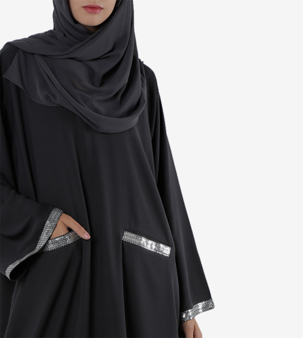 روزا عباية modest wear - أسود Abayas