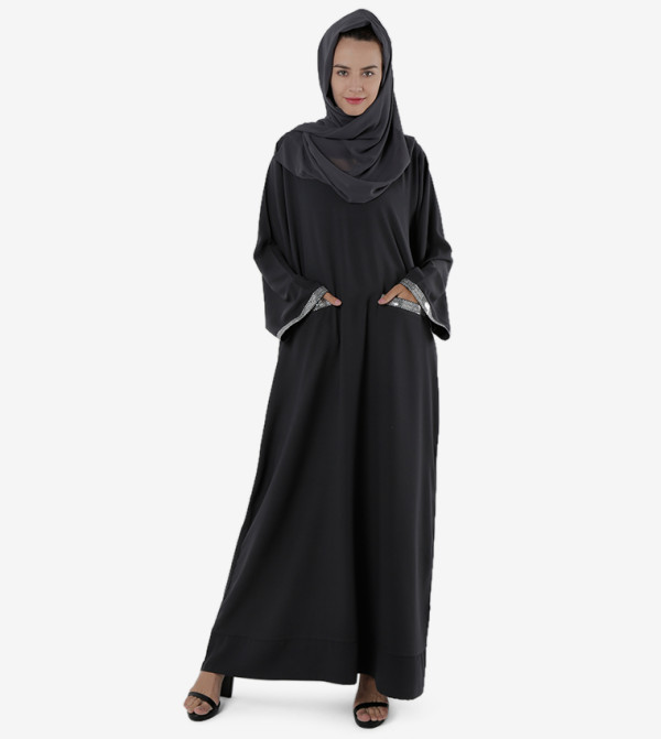 روزا عباية modest wear - أسود Abayas