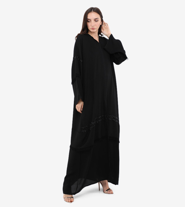 روزا عباية  ملابس عربية  - أسود Jalabiya
