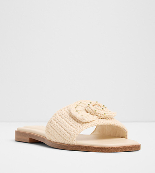 Aldo  caution-hottest-deals-ksa - Beige Flat Sandals
