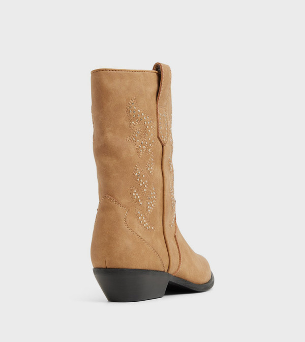 Call it Spring  Calf Boots - Brown Mid Calf Boots