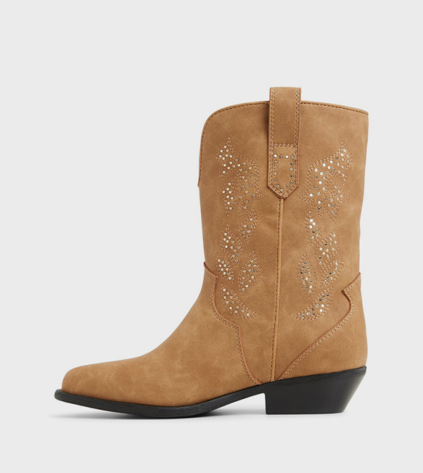 Call it Spring  Calf Boots - Brown Mid Calf Boots