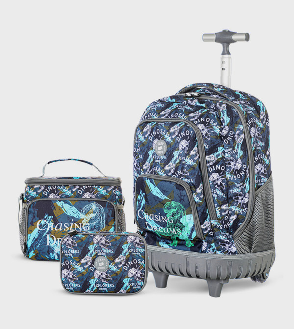 Eazy Kids  - Grey Trolley Backpack Set