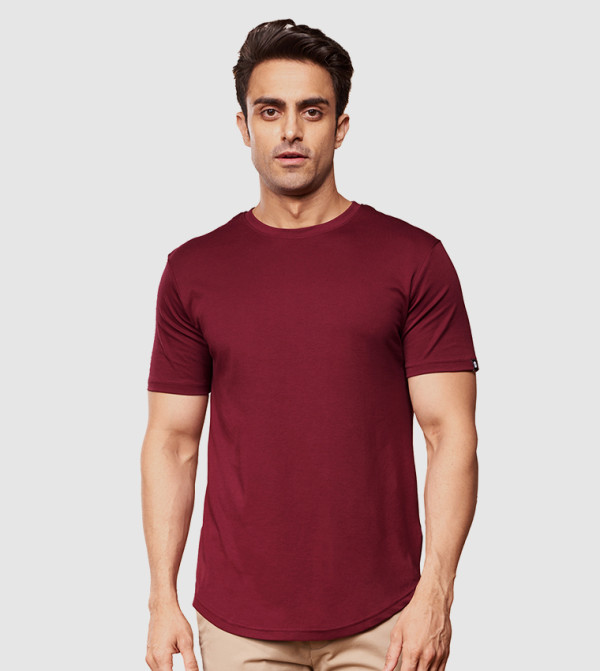 The Souled Store  - Maroon Casual T-Shirts
