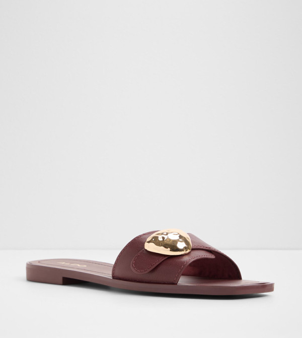 Aldo Flat Sandals - Burgundy Flat Sandals