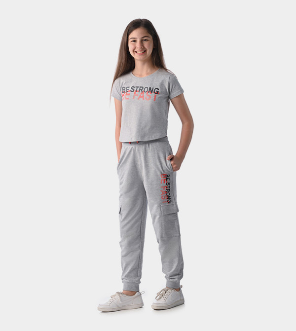 Victor and Jane  - Grey T-shirts & Bottoms