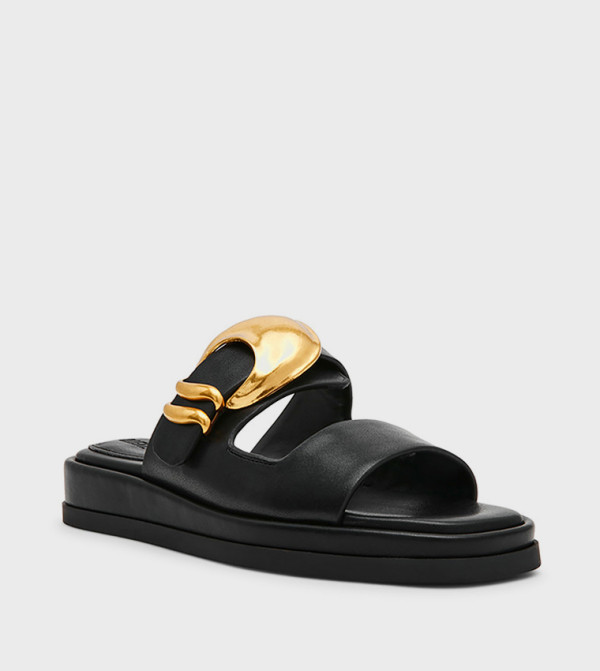 ستيف مادن  الصنادل المسطحة - أسود Flat Sandals
