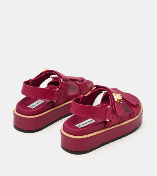 ستيف مادن  الصنادل المسطحة - أحمر Flat Sandals