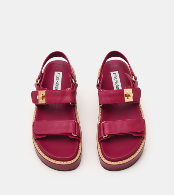 ستيف مادن  الصنادل المسطحة - أحمر Flat Sandals