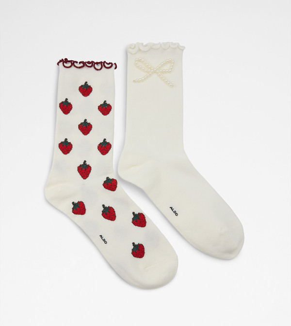 ألدو أكسيسوريز  جوارب للمنتصف الساق  - أوف وايت Calf Length Socks