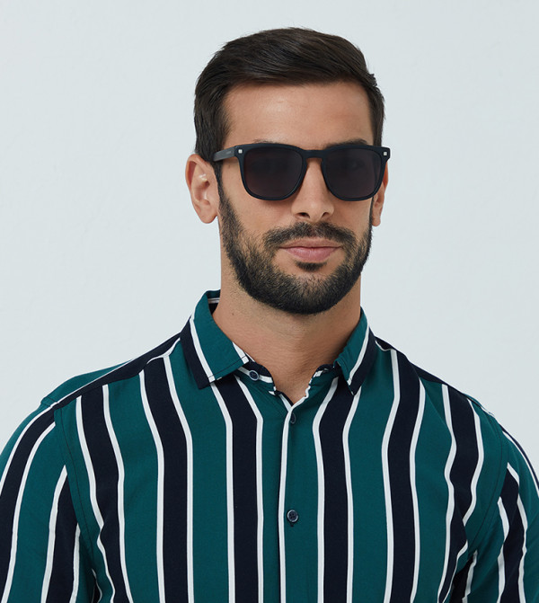 30 سندايز  نظارات شمسية - أسود Square Sunglasses