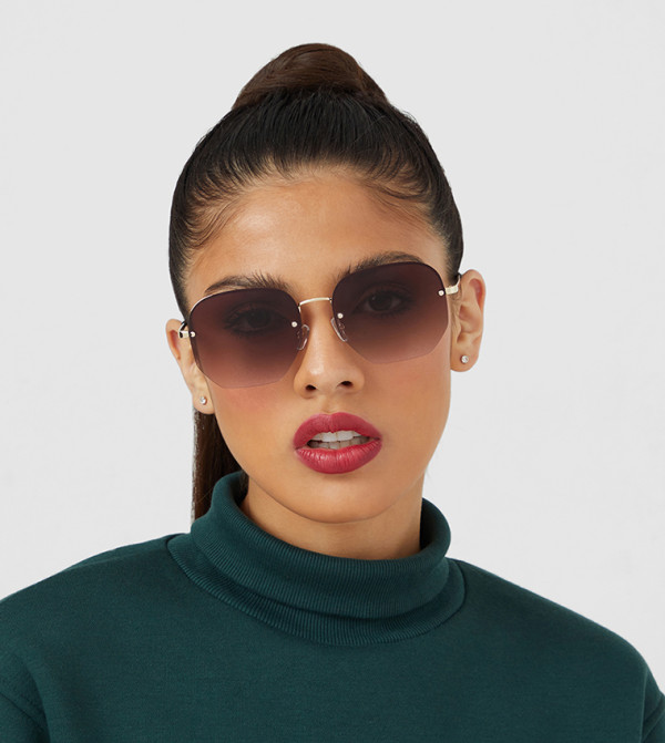 بلاك أوت بلاك أوت - رمادي Round Sunglasses