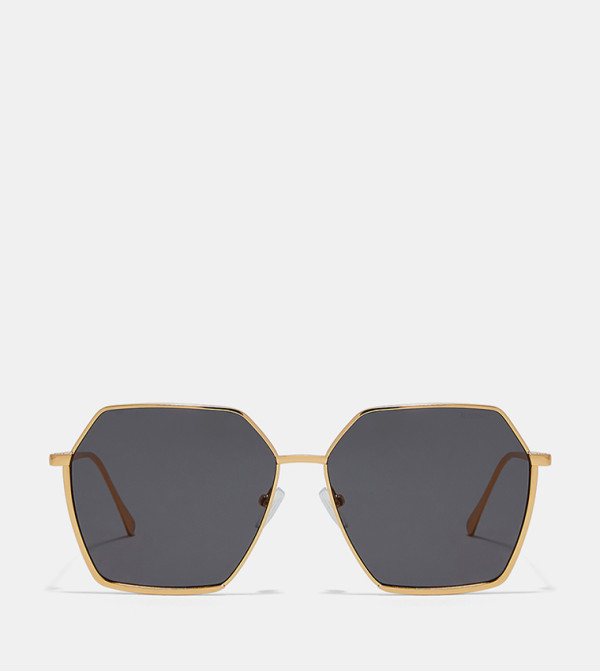 بلاك أوت بلاك أوت - ذهبي Round Sunglasses