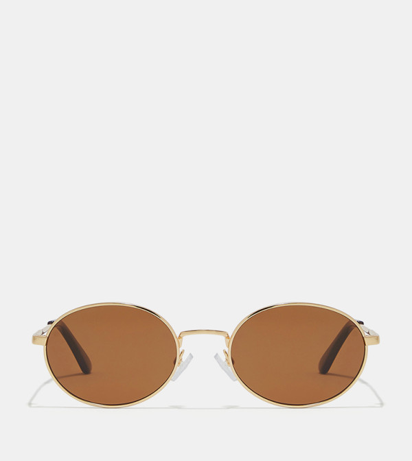 بلاك أوت بلاك أوت - ذهبي Round Sunglasses