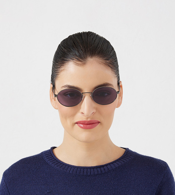 بلاك أوت بلاك أوت - رمادي Round Sunglasses