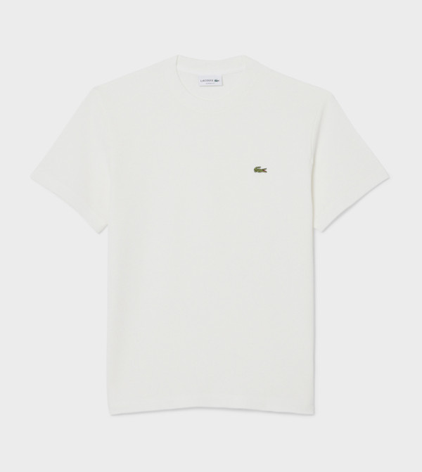 Lacoste Lacoste - White Round Neck T-Shirts