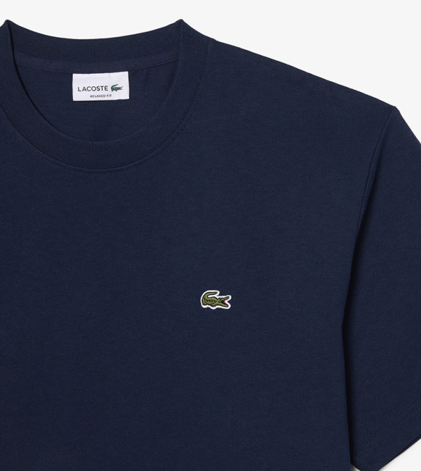 Lacoste  T-Shirts - Navy Round Neck T-Shirts