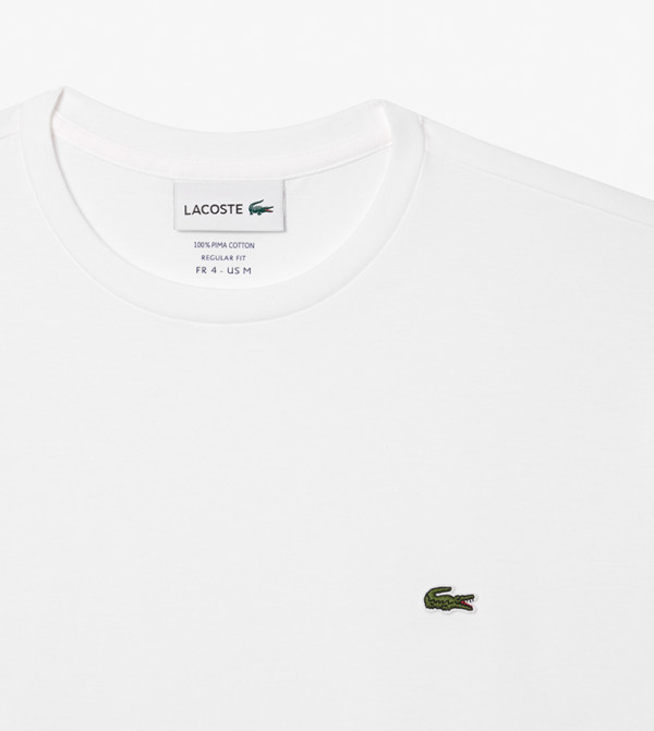 Lacoste Lacoste - White Round Neck T-Shirts