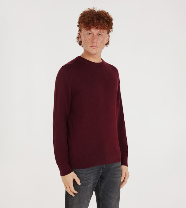 تومي هيلفيغر  سترات و كارديغانات  - بني محمر  Sweaters
