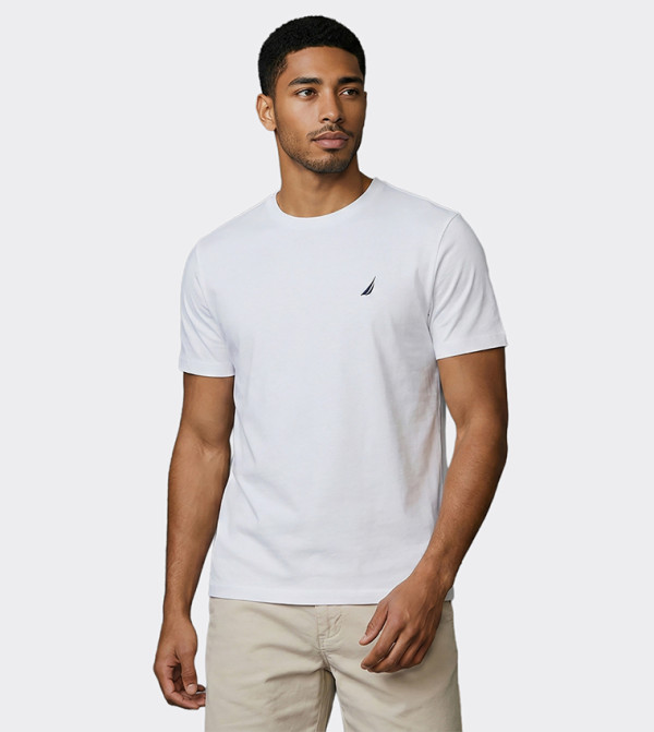 Nautica Nautica - White Round Neck T-Shirts