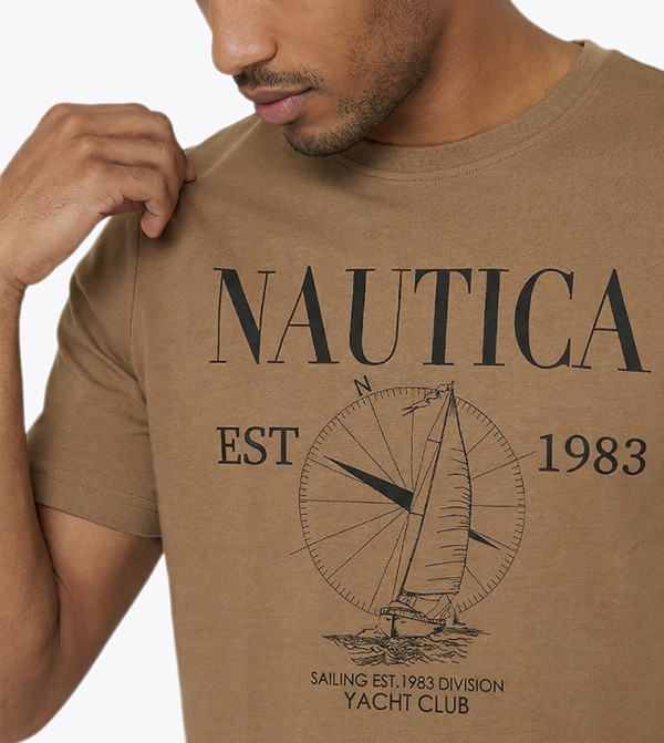 نوتيكا نوتيكا - بني  Round Neck T-Shirts
