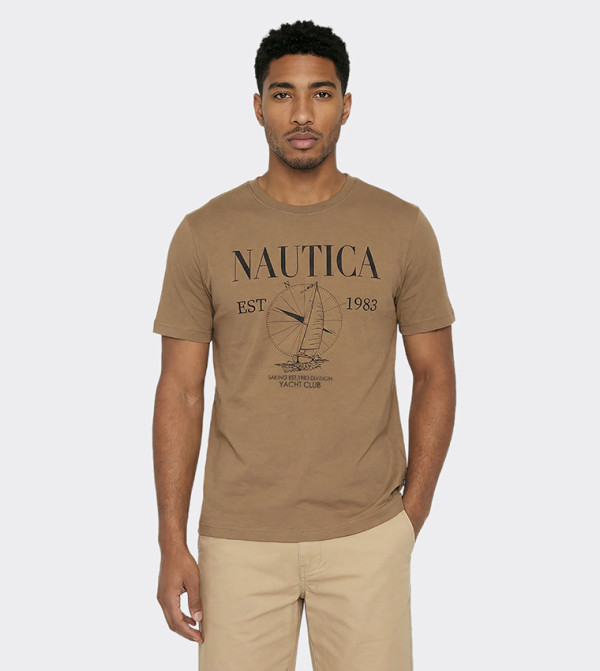 نوتيكا نوتيكا - بني  Round Neck T-Shirts
