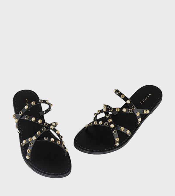 VINCCI VINCCI - Black Flat Sandals
