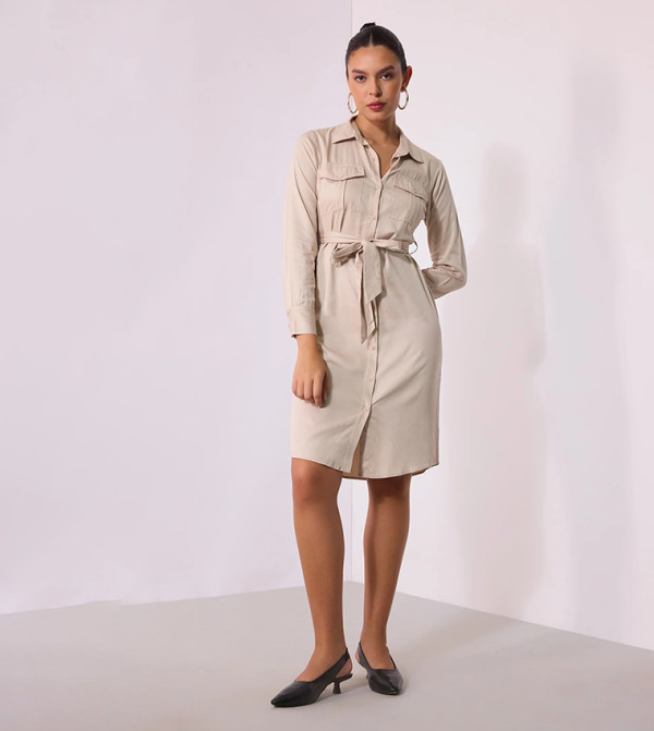 Virgio  Dresses - Beige Mini Dresses