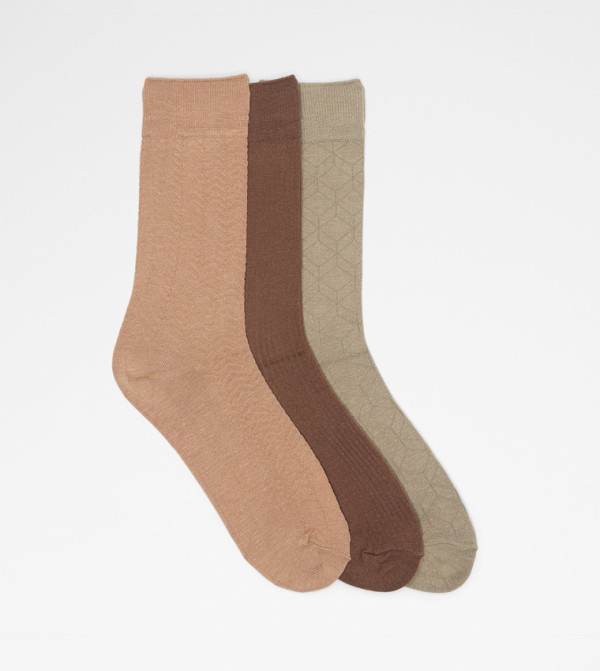 Aldo Accessories  Calf Length Socks - Beige Calf Length Socks