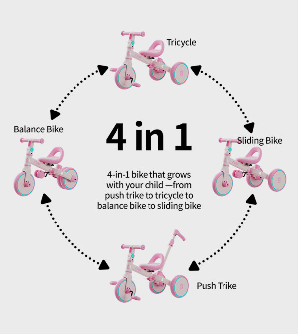 B.Duck Toys - Pink Bikes & Scooters