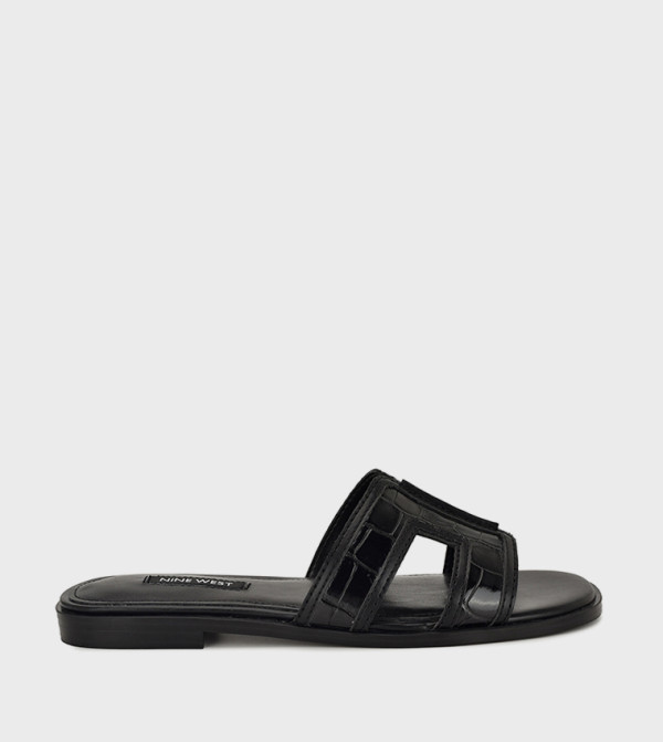 Nine West  Flat Sandals - Black Flat Sandals