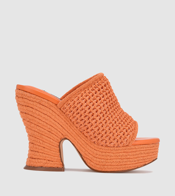 Nine West Platform Footwear - Orange Heeled Sandals
