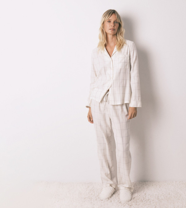 ويمينز سيكريت  checkered-plaid-w - أصفر Pyjama Set