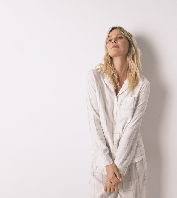 ويمينز سيكريت  checkered-plaid-w - أصفر Pyjama Set