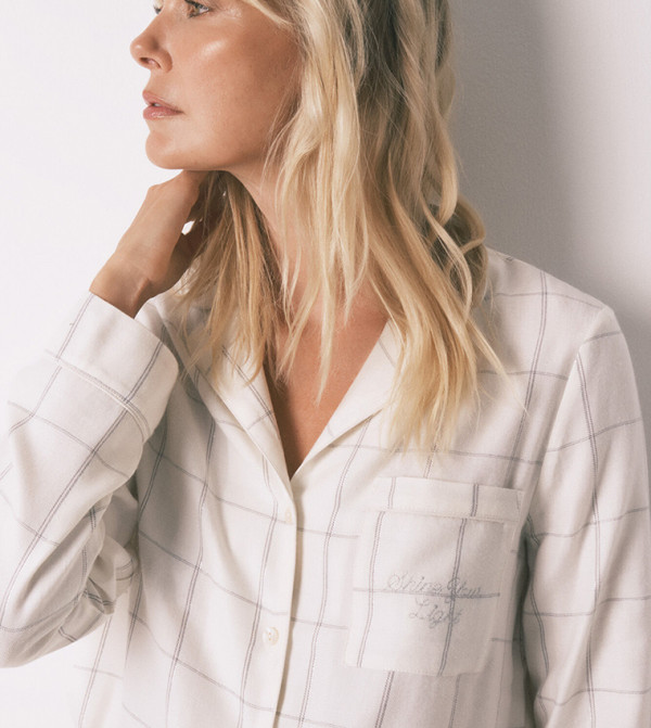 ويمينز سيكريت  checkered-plaid-w - أصفر Pyjama Set