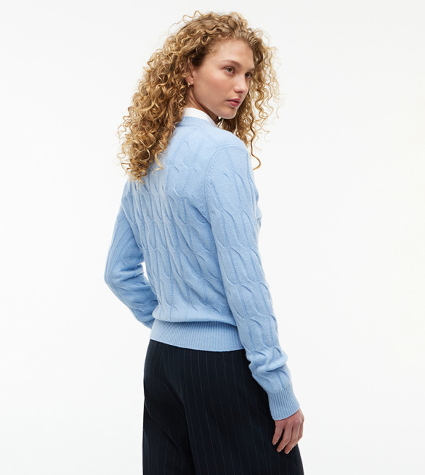 تومي هيلفيغر  سترات - أزرق Round Neck Sweaters