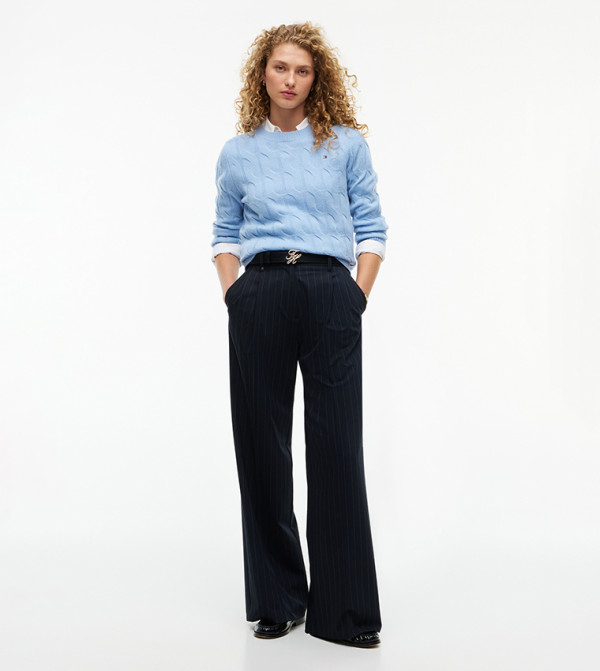 تومي هيلفيغر  سترات - أزرق Round Neck Sweaters
