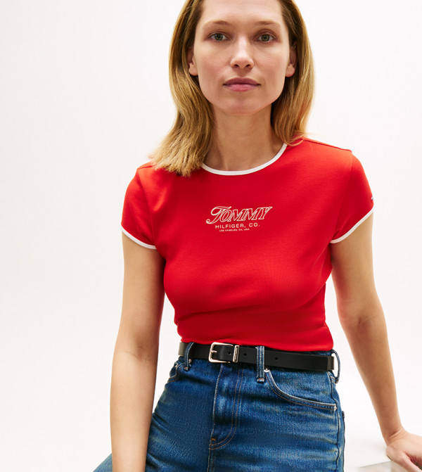 Tommy Hilfiger  Clothing - Red Short Sleeve T-Shirts