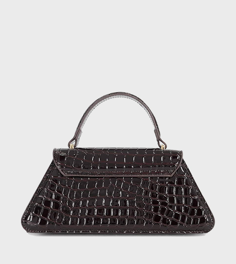 DALIA Croc Textured Top Handle Bag